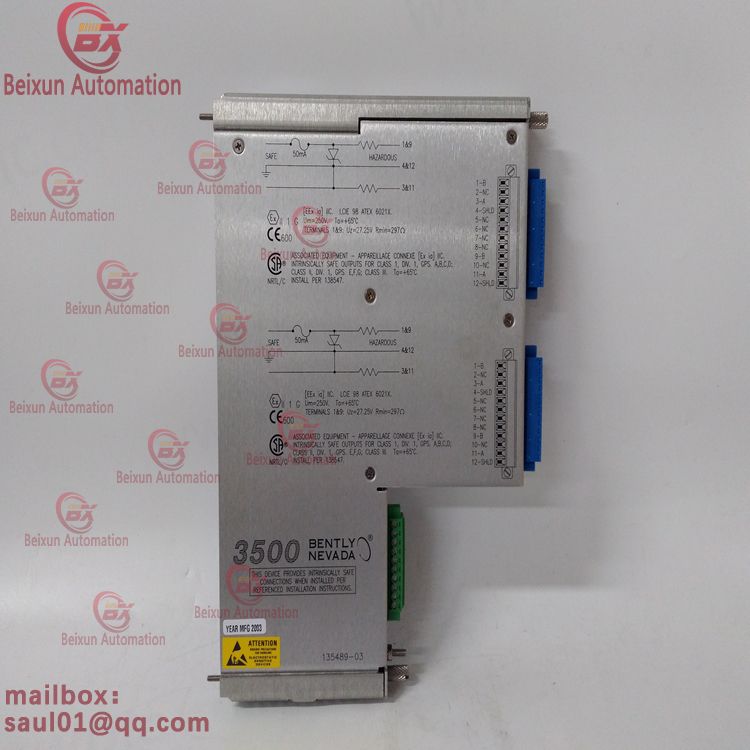 BENTLY 135489-03 Seismic Barrier I/O Module -