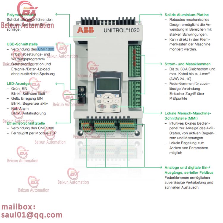 ABB excitation system UNITROL 1020 3BHE030579R0003 regulator(图3)