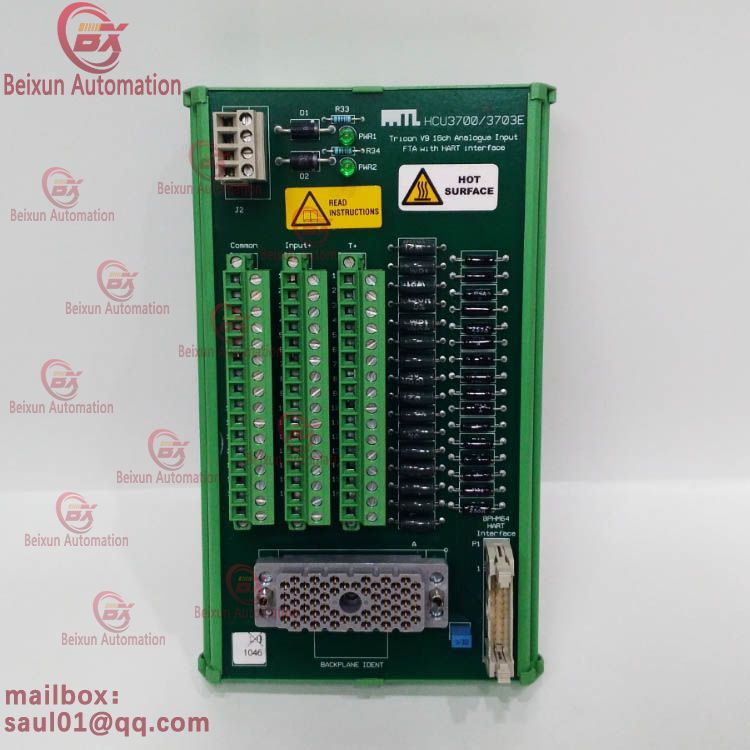 TRICONEX HCU3700 3703E Analog Input FTA with HART Interface module